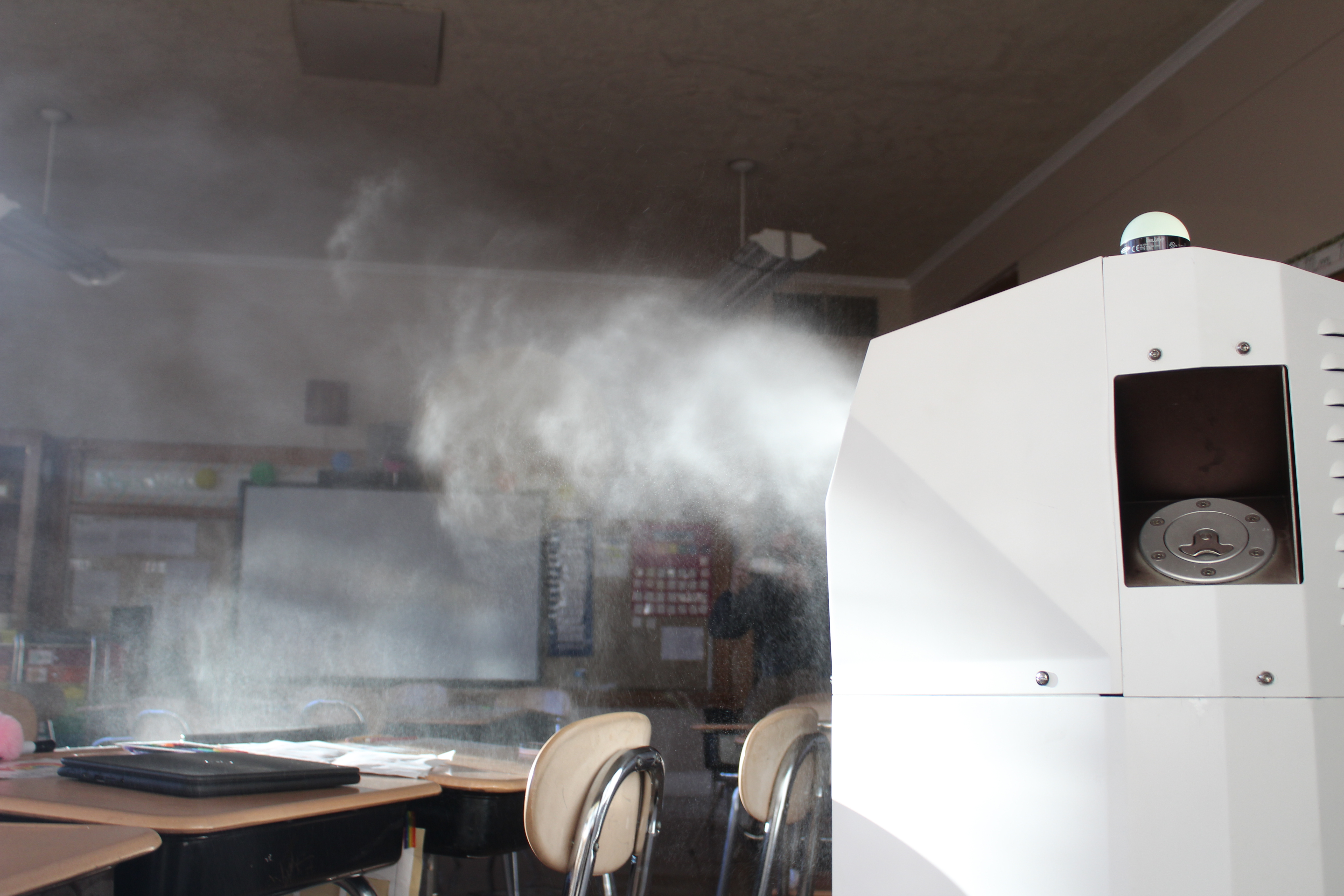 Breezy One disinfects classroom